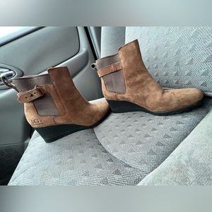 Ugg Indra leather Wedge Boots Waterproof